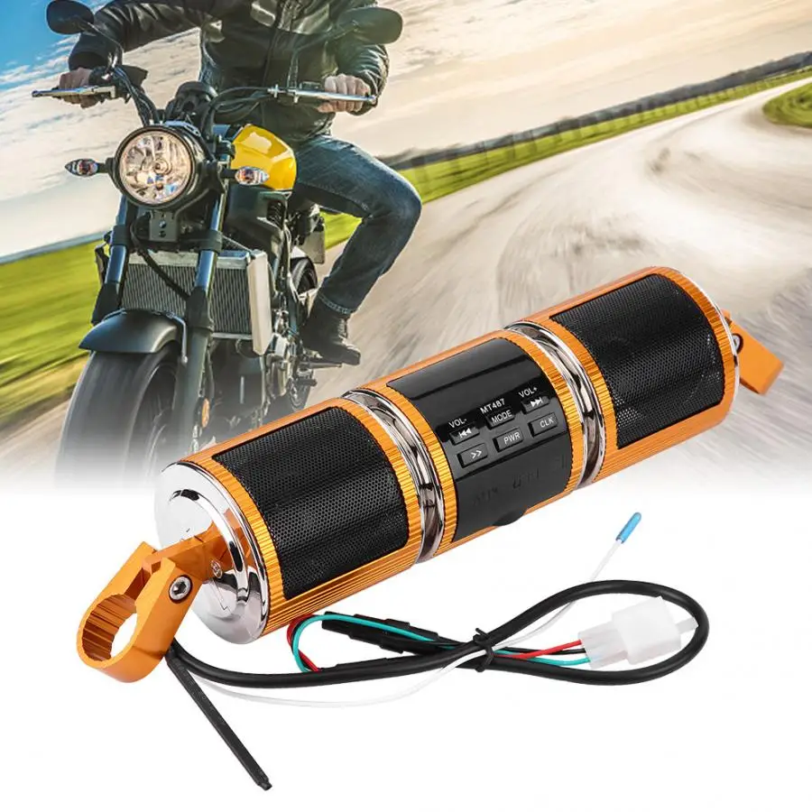 Motorcycle Handlebar Mount Bluetooth Audio Amplifier Stereo Speaker Support MP3 USB/TF Card motorsiklet ses