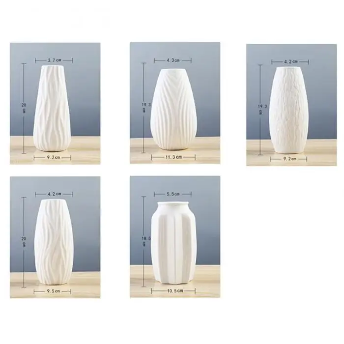 Classic White Ceramic Vase Modern Art and Crafts Flower Arrangement Porcelain Flower Vase Creative Gift Home Office Decoration