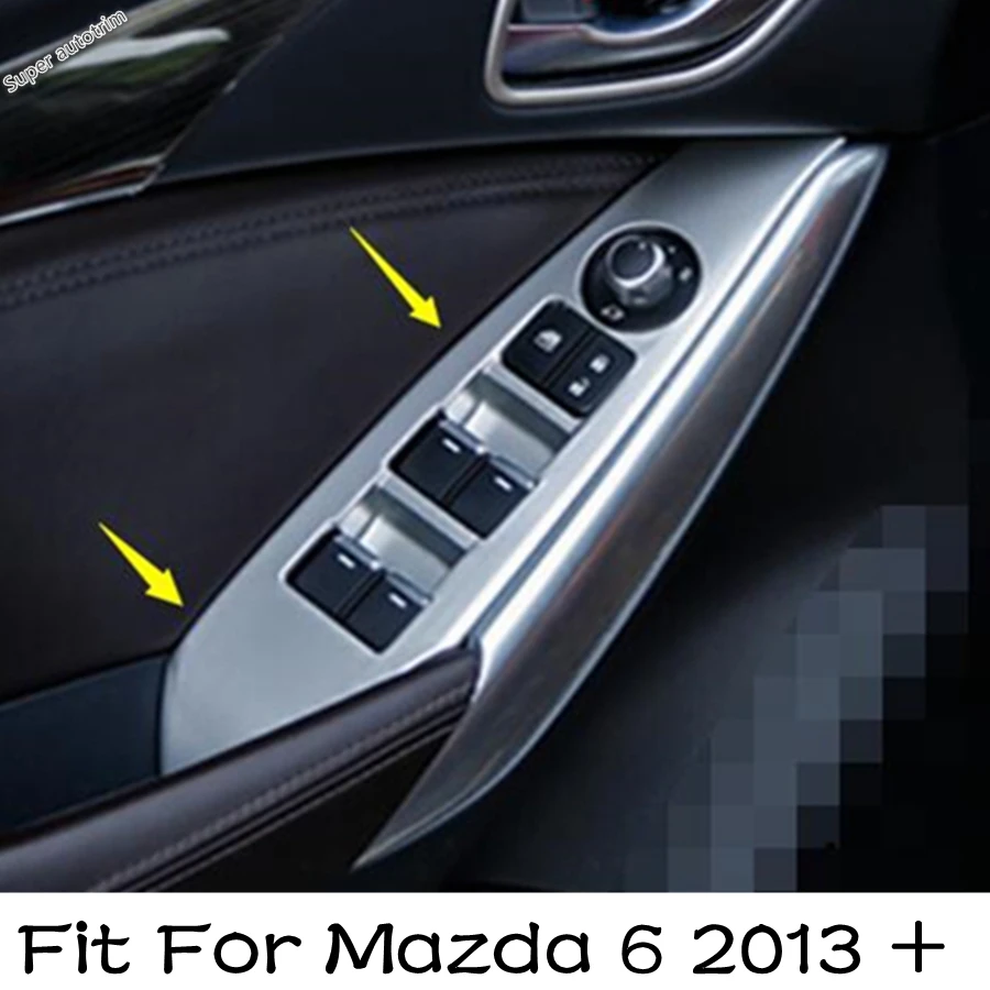 Accessories Lapetus For Mazda 6 2013 - 2017 Door Armrest Window Lift Switch Button Panel Cover Trim Matte Interior Kit | Автомобили и