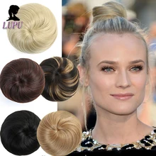 LUPU короткие синтетические волосы шиньон с зажимом в шиньон с резинкой пончик ролик булочка Высокая температура волокна для женщин