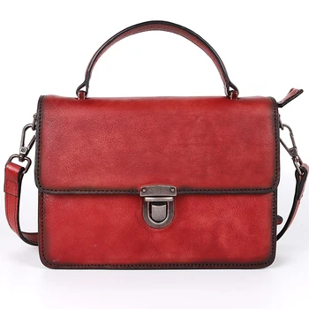 

New Women Single Shoulder Crossbody Handbag Flag Luxury Pouch Female Messenger Briefcase Bags Genuine Leather Tote Vintage Bag