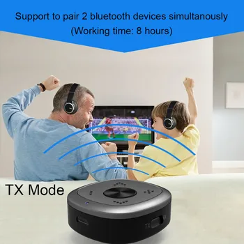 

Bluetooth Transmitter and Receiver Adapter Dual APTX HD With Back Clip Design