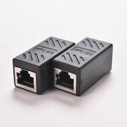 Prolongateur de câble Ethernet RJ45, 1 pièce, convertisseur d'extension, coupleur noir femelle à femelle, connecteur LAN réseau, adaptateur coupleur 