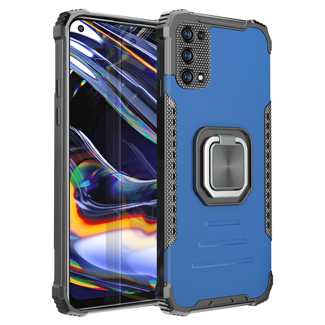 Case for Oppo Realme 7 Pro Reno 4 Reno 5 A15 A93 A92 A72 A53 A31 Armor Metal Ring Coque Anti-fall Mobile Phone Case Cover