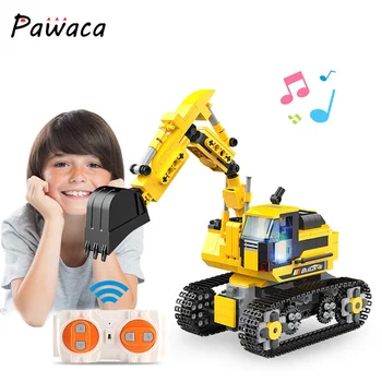 

2.4G DIY Building Block Excavator Toys Assembly Programming Excavator Dual-Mode Remote Control Puzzle Toys Kids Gifts