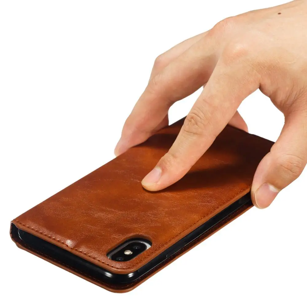 Для iPhone 6 6S 7 8 Plus XR Xs Max 11 11 Pro Max ретро кожаный чехол с отделением для карт, на магните чехол для телефона