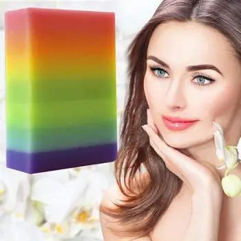 

Thailand Rainbow Soap Handmade Fruit Essential Oil Soap Whiten Moisturizing Deep Cleansing Essential Oil Soap