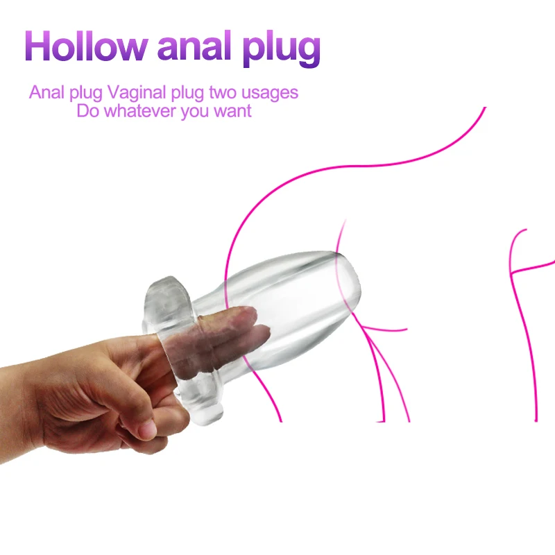 Hollow Anus Butt Plug Vaginal Dilator Prostate Massager Anal Exercise Sex Toys For Men Women Transparent Expander Products | Красота и