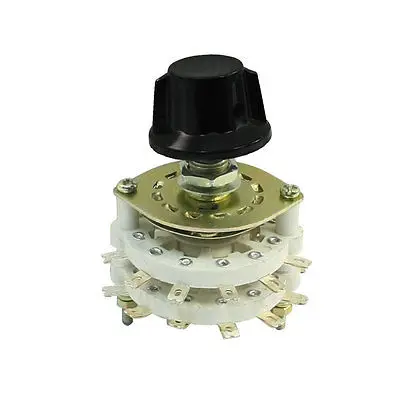 

Plastic Structure 2P6T 2 Pole 6 Position Channel Rotary Switch Selector