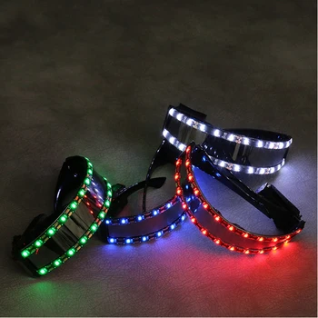 

LED luminescent glasses Luminous glasses at night Nightclub disco Nerformers Party Dancing Glowing Spiderman Mask Glasses