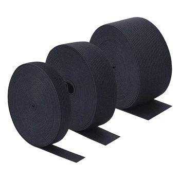 

3 Rolls Sewing Stretch Elastic Band Spool 3/5, 1, 1-1/2 Inch In Width 43.7 Yards/Roll for Crafting Sewing(Black)
