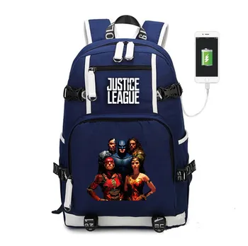 

Teenagers DC comic Justice League Backpacks USB Charging Casual Men women mochila shoulder bag travelling laptop bagpack
