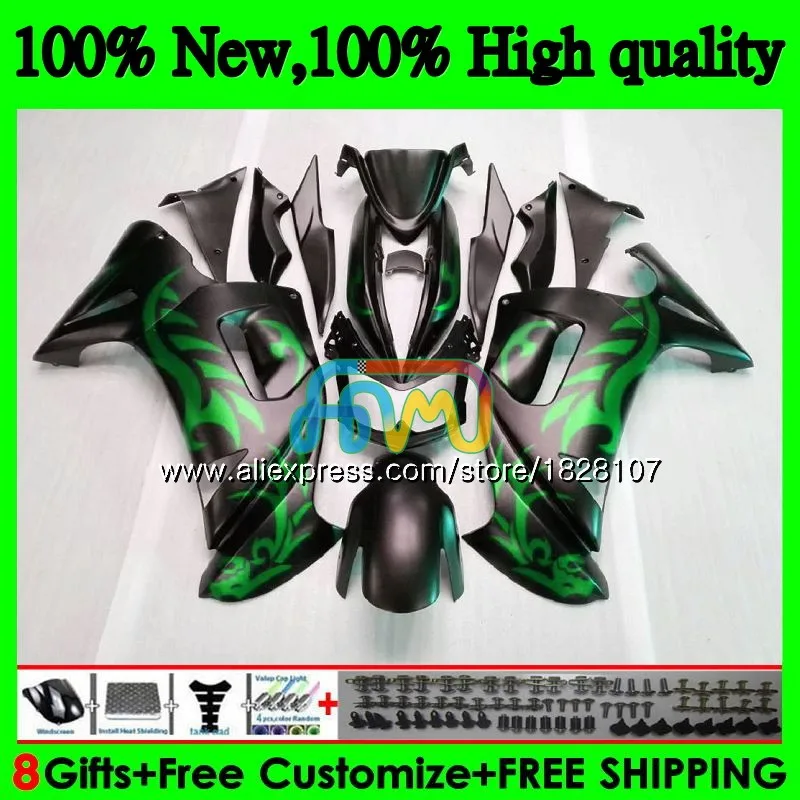 No. 1 Корпус для KAWASAKI 650R ER6 F 650 R ER 6 F ER6F 06 650R-ER6F 6BS. 20 ER-6F ER 6F 06 07 08 2006 2007 2008 матовый комплект обтекателей зеленого цвета - Цвет: No. 1