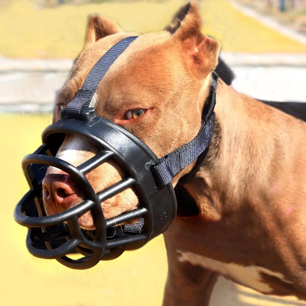 

TPFOCUS Mask Pet Dog Adjustable Mouth Mask Silica Gel Anti Bite Mesh Mask Plastic malleable soft to the touch Fence design