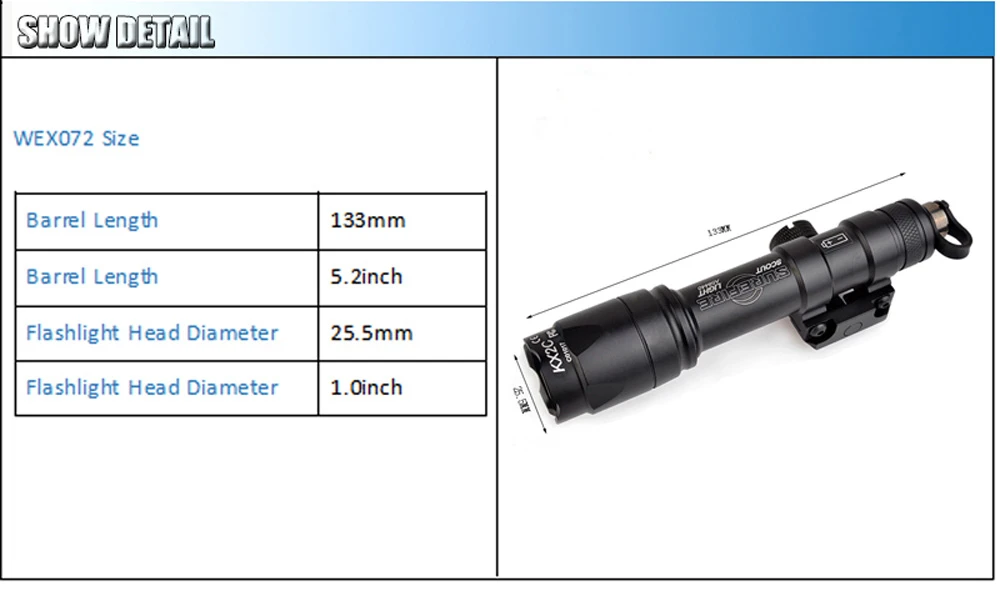 Surefir M600 тактический фонарь-Скаут светодиодный 340 люменов дистанционный переключатель давления M600C винтовка страйкбол фонарик EX072 подсветка