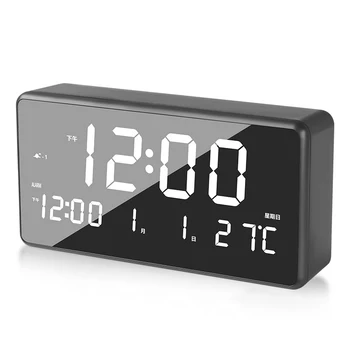 

1X Digital Alarm Clock LED Portable Watch Temperature Display Rechargeable For Study Public Place Office Bedroom