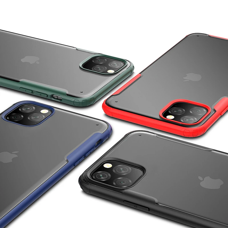 

Frosted Transparent Back Cover for Apple IPhone 11 Pro Max X XS Max XR 6 6S 7 8 Plus Silicone Frame Phone Case Anti-knock