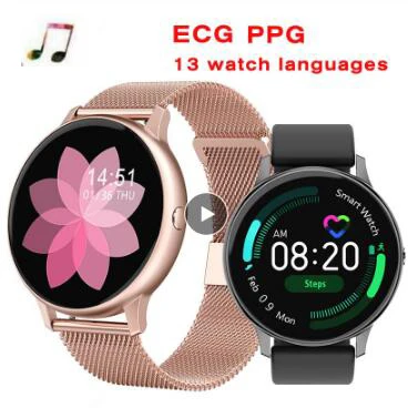 

1.3"HD Screen Round women's watches DT88 PRO steel strap blood pressure ECG Heart Rate Sport watch bluetooth Smartwatch 2020