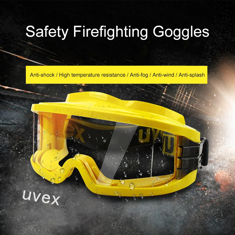 

UVEX Safety Goggles Anti-fog Anti-shock Anti-splash Chemical Labor Protective Eyewear Yellow Frame PC Lens Eyeglasses 9301613