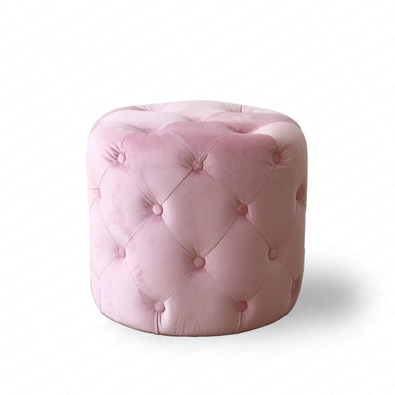 Нордический розовый Диван Ткань Домашний табурет модные круглые стулья современные креативные туфли скамейка диаметр 45 см
