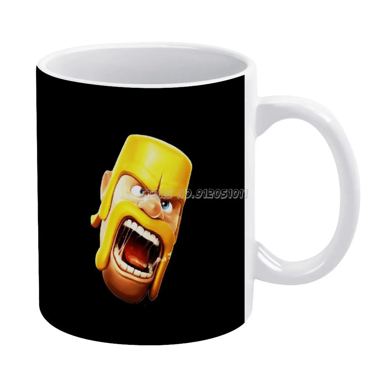 Fanart White Mug Ceramic Tea Cup Birthday Gift Milk Cups and Mugs Games Royale Clan Monster Fighter King And Townhall | Дом и сад