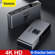 Baseus 4K HD Switch HDMI-compat Adapter for Xiaomi Mi Box HD Switcher 1x2/2x1 for PS4/3 TV Box Switch 4K HD Bi-Direction Switch