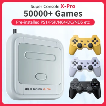 Super Console-Consola X Pro retro con más de 50 000 juegos, videoconsola para TV Box, para PSP/PS1/N64/DC HD, salida WiFi, con sistema dual integrado 1