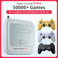 Super Console X Pro Retro Video Game Consoles TV Box Games For PSP/PS1/N64/DC HD WiFi Output Dual System Built-in 50000+ Games