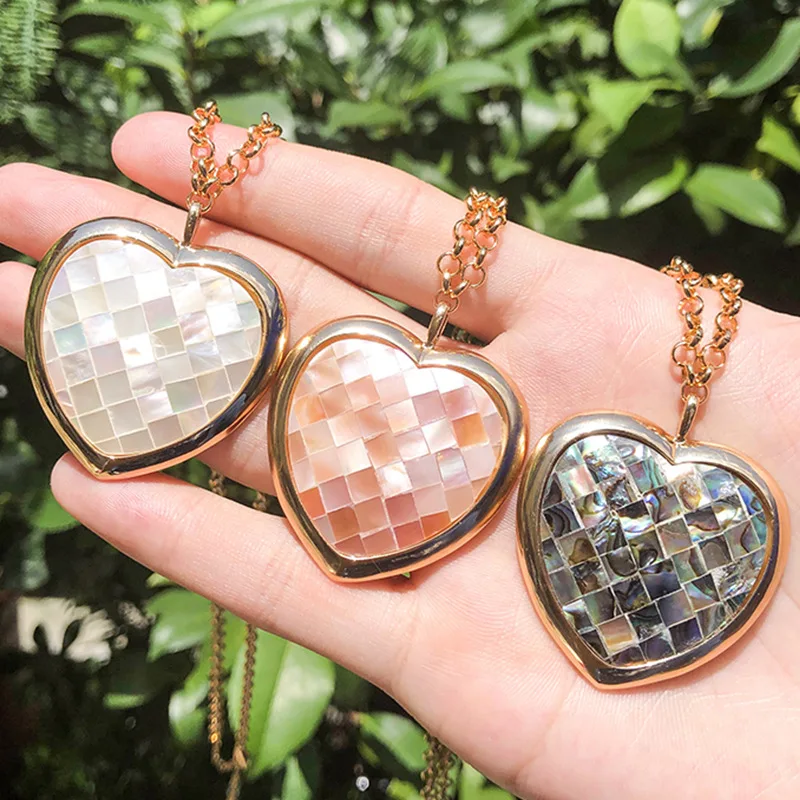 OMYFUN Natural Mother of Pearl Heart Necklace Fashion Necklace For Women Brazil Semi Joyas Jewelry Gifts Free Shipping N007