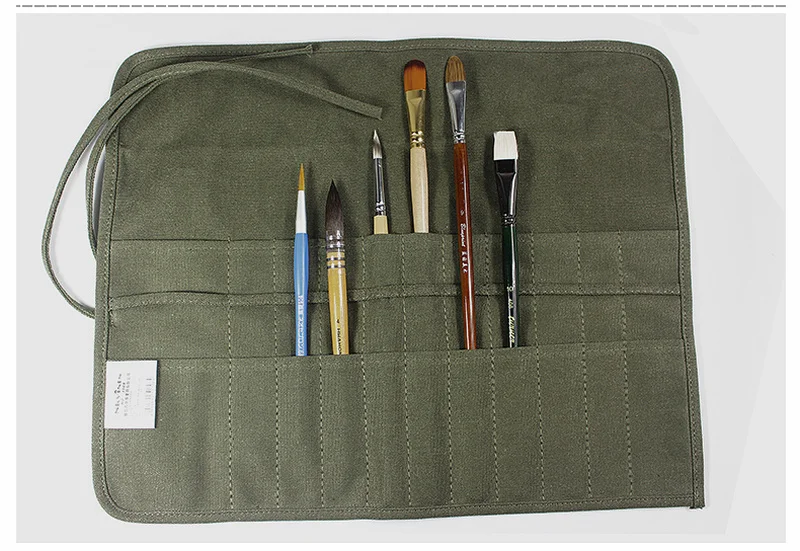 Многофункциональная сумка для карандашей, рулонная, плотная, холщовая, оберточная сумка, 22 держатель, чехол, органайзер, идеально подходит для хранения кистей для макияжа