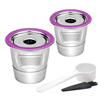 

2 Pcs Stainless Steel Coffee Filter K Cup Baskets Reusable Coffee Capsules Dripper Compatible with Keurig 1.0 & 2.0 Brewers