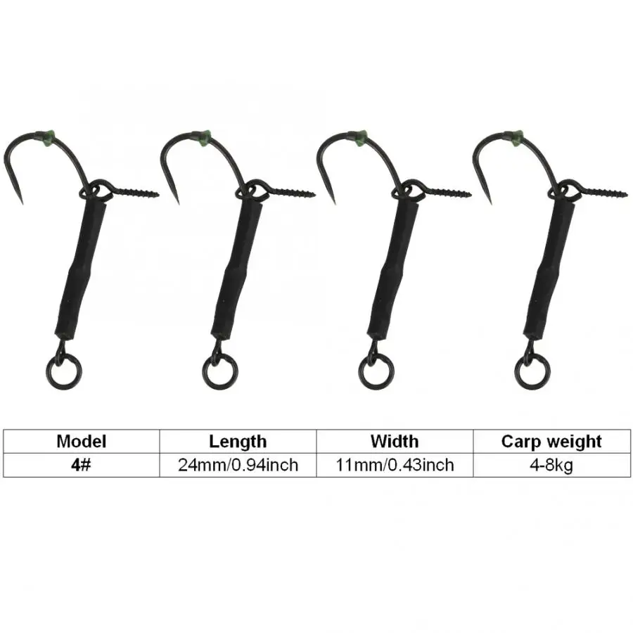 8pcs Carp fishing hook stoper Stop Peg Bait Boilie Screw Ronnie Rigs Barbed Swivels Carp Fishing Hook Fish Kit Accessories