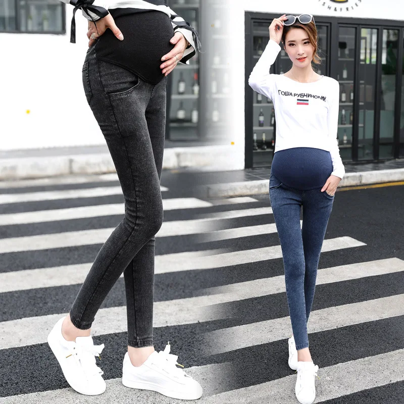 

Maternity Jeans 2019 New Style Spring And Autumn Outer Wear Casual Skinny Pants Ultra-stretch Slim Fit Slimming Abdominal Suppor