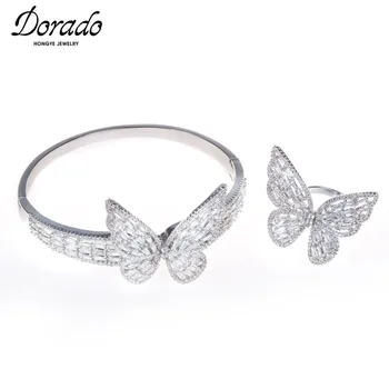 

Dorado Luxury Zircon Butterfly Cuff Bracelets & Bangles For Women Party Metal Charm Female Fashion Jewelry Anniversary 2020 New