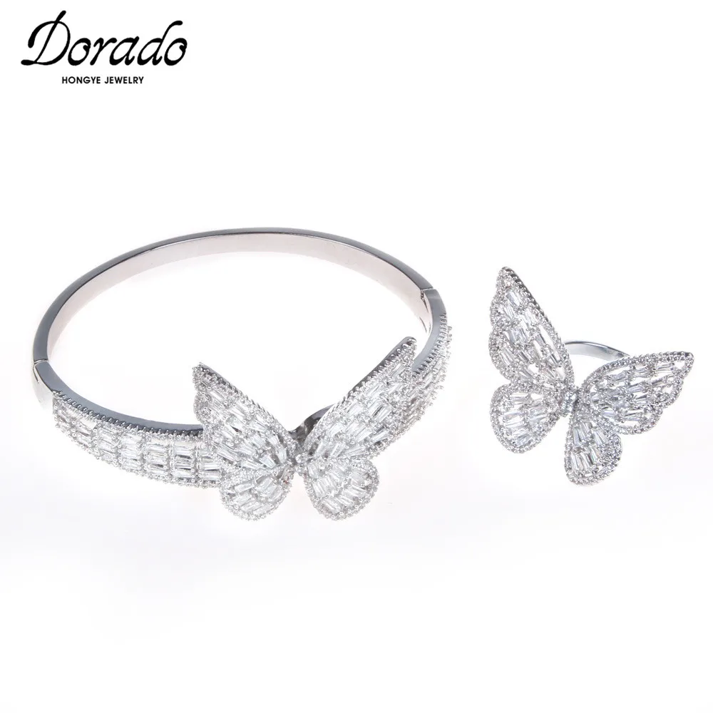 Роскошные циркониевые браслеты-манжеты и обручи Dorado с бабочкой для женщин