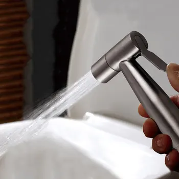 

Hot 1PCS Stainless Steel Toilet Hand Held Bidet Faucet Sprayer Bidet Set Sprayer Gun Toilet Spray For Bathroom Hand Hold Bidet