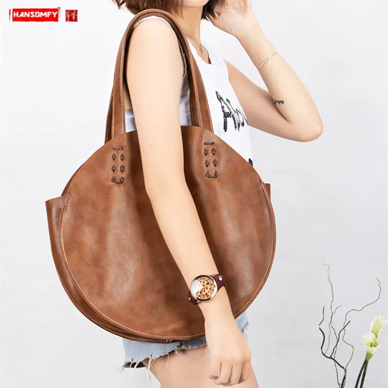 

2019 new real layer leather Women handbag female shoulder bag fashion European and American temperament ladies handbags