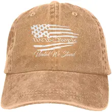Ejiazhan7 мы люди Соединенные Мы стоим Ретро Регулируемая ковбойская Джинсовая Шляпа Унисекс Хип Хоп натуральный бейсболки