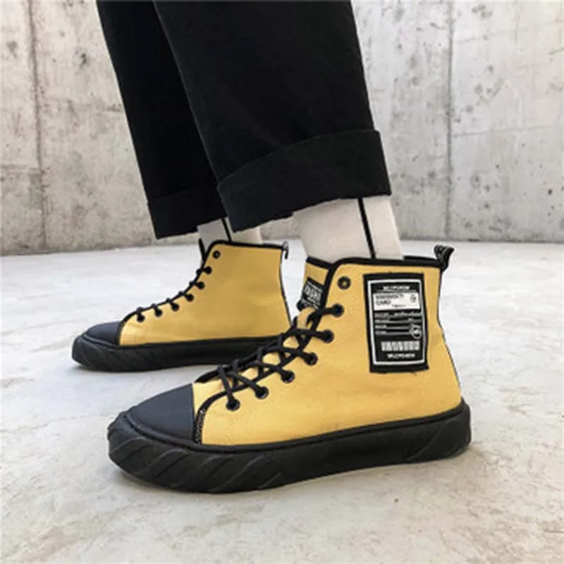 ISOOJOG high-top sports men's shoes vulcanized shoes Hommes white canvas shoes men's sports shoes men TênisMasculino leisure