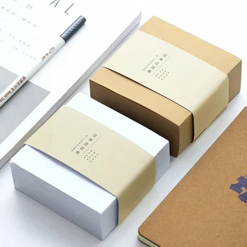 

400 Sheets Memo Pad Brick Stickers Kawaii Post It Kraft/White Paper Notes Memo Pads Kawaii Stationery School Planner Stickers