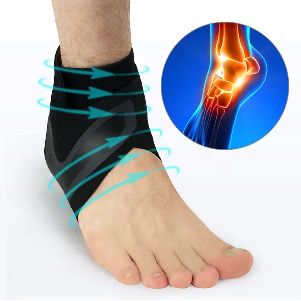 

1Pcs Adjustable Ankle Support Pad Ankle Sleeve Pressure Anti-Spinning Elastic Breathable Support Fitness Sports Prevention 8