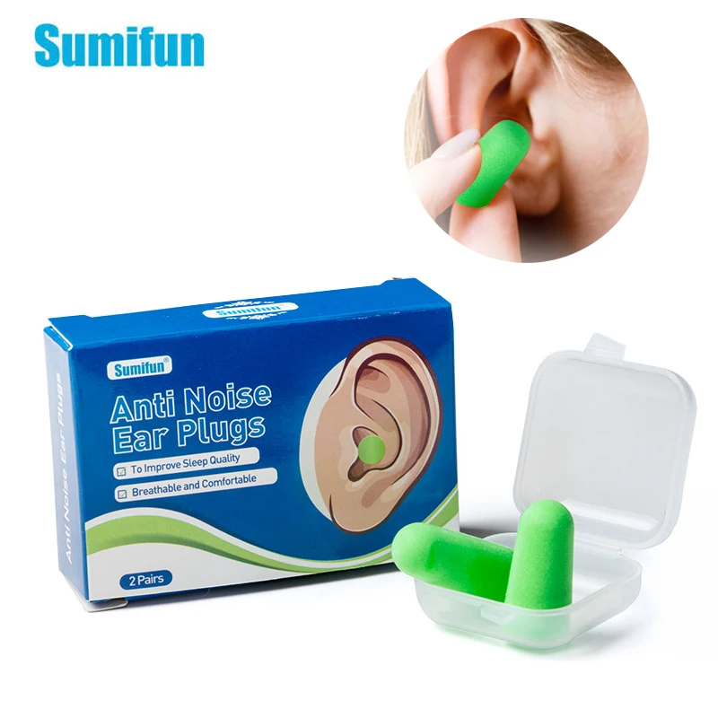 

Sumifun Soft Foam Ear Plugs Sound Insulation Noise Snoring Sleeping Plugs Earplugs For Travel Noise Reduction 2/4pcs(1/2 pair)