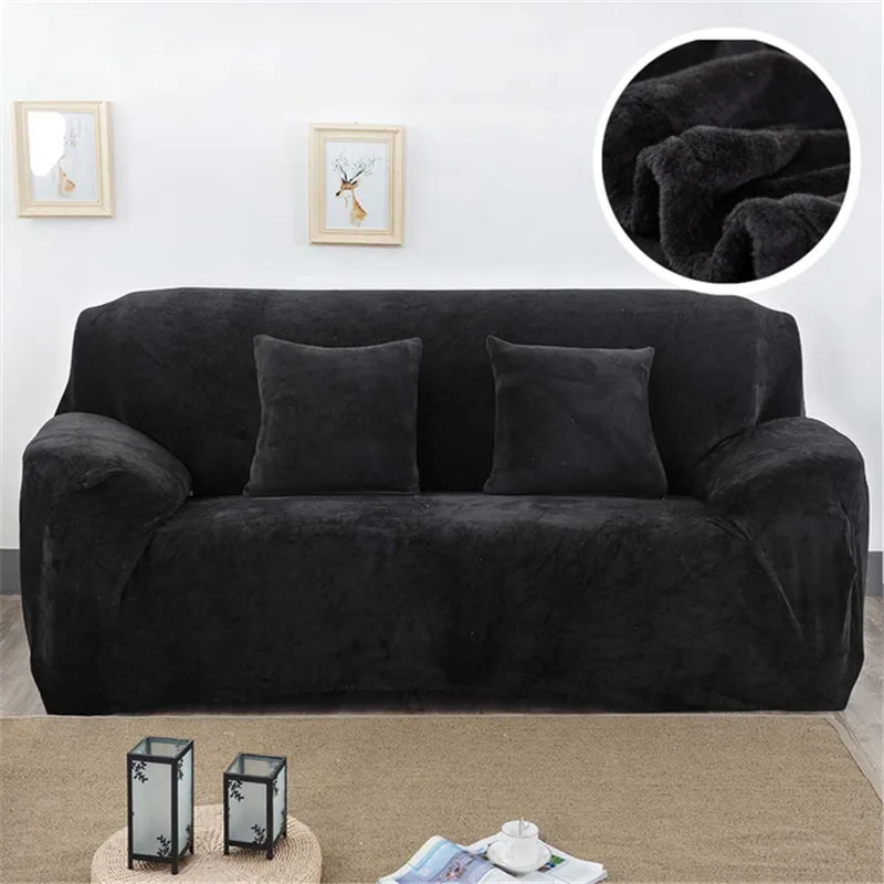

Velvet Plush Sofa Covers for Living Room Elastic Couch Slipcover L Shaped Chaise Longue Corner Stretch Sofa Cover S/M/L/XL Size