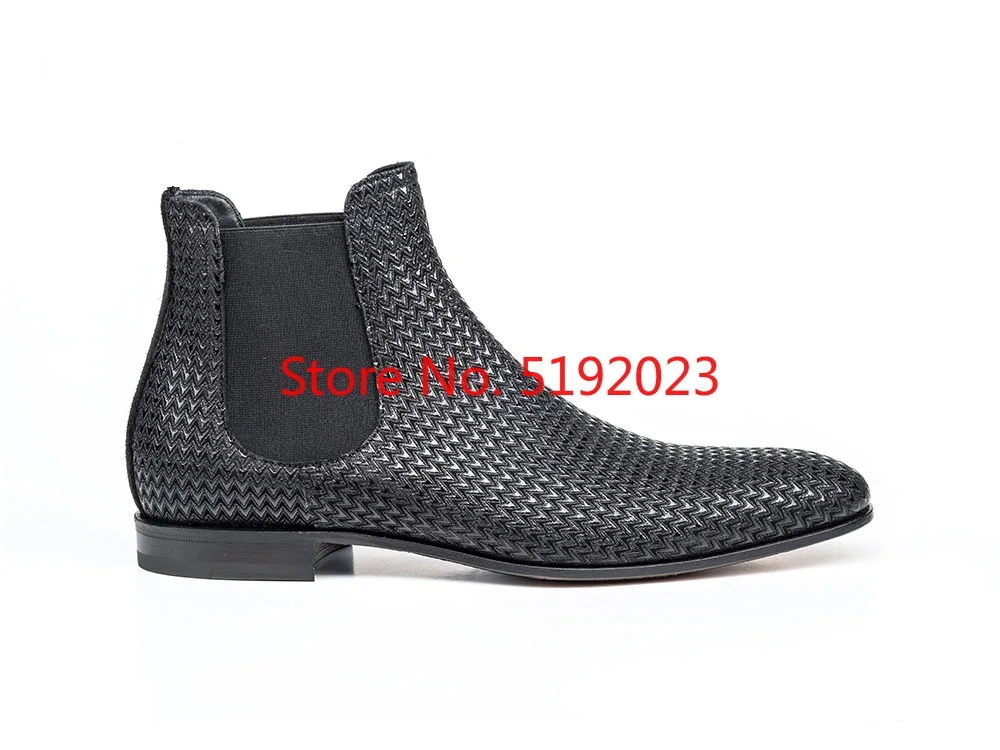 

Men Pu Suede Leather Low Heel Slip-on Shoes Casual Ankle High Male Pointed Toe Chelsea Boots Male British All-match Boot 4M008