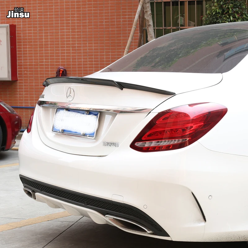 B стиль для Mercedes для benz W205 спойлер крыло 4 Двери Седан C63 C180 C200 C250 углеродного волокна задний спойлер багажника губы-UP
