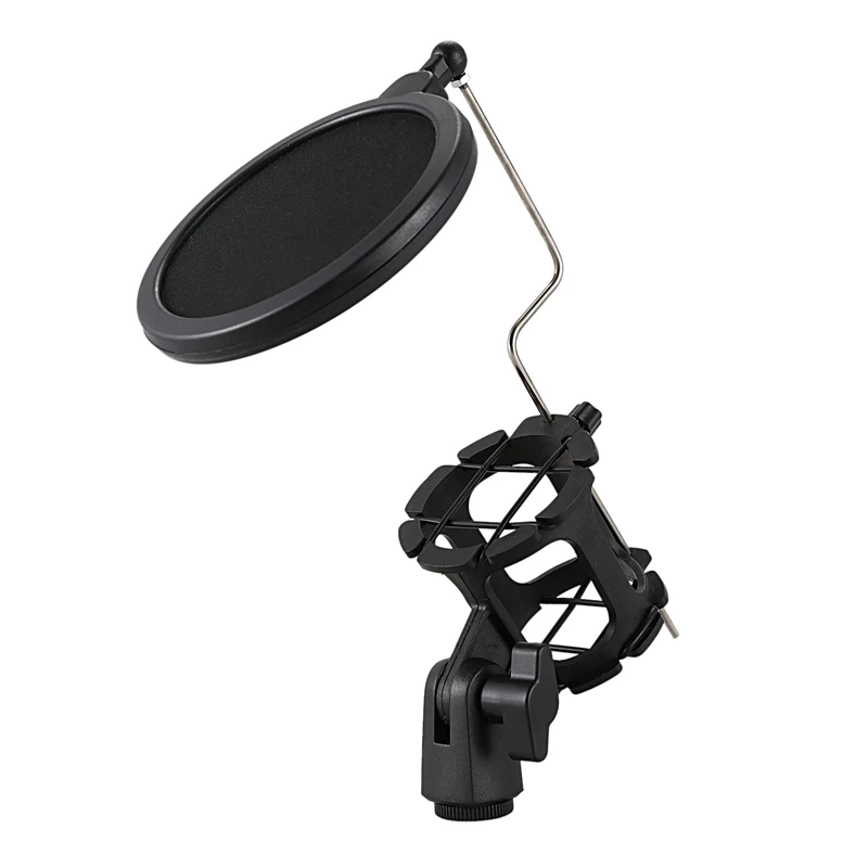 

Studio Microphone Mic Wind Screen Pop Filter/ Swivel Mount / Mask Shield For Singing Recording