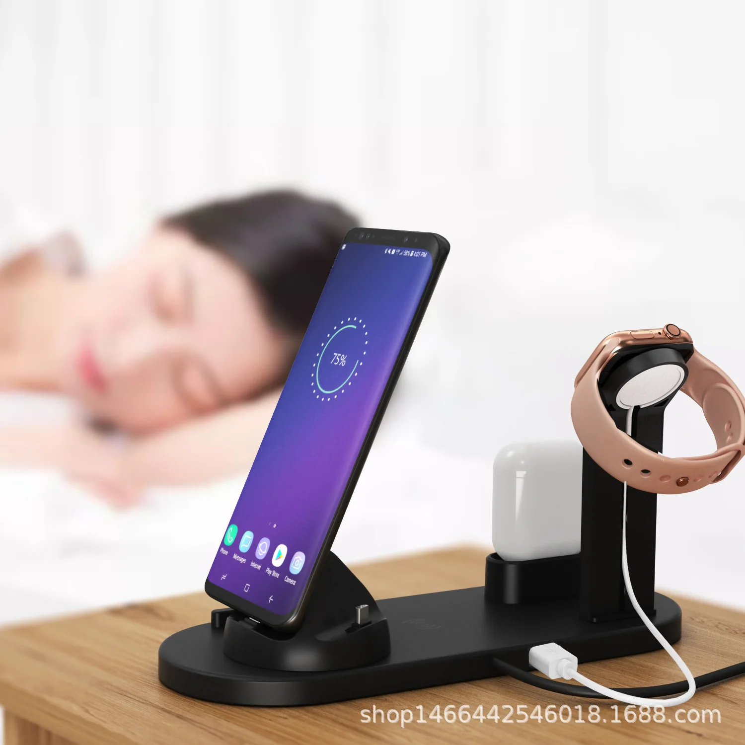 Беспроводное зарядное устройство Qi 3 в 1 15 Вт подставка для iPhone 12 11 XS XR X 8 AirPods Pro
