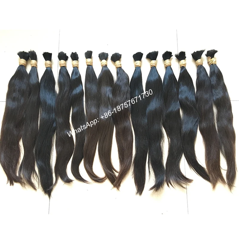High Quality Dark Brown Natural Virgin Remy Human Bulk Hair,Braiding Hair Bundles,Raw Human Hair Bulk,0.5KG/PACK