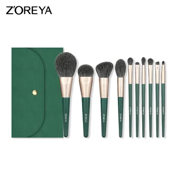 

Zoreya 10pcs Makeup Brushes Set Foundation Powder Concealer Eyeshadow Synthetic Hair Face Professional Highlighter Brush Kits