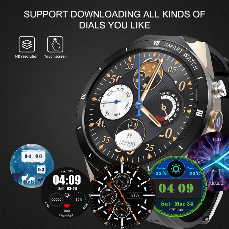 Новые мужские Смарт-часы 1,3" с сенсорным экраном, sim-карта, Bluetooth, 3g, gps, 1 Гб+ 16 ГБ, Android 7,0, пульсометр, gps, шагомер, умные часы для Ios
